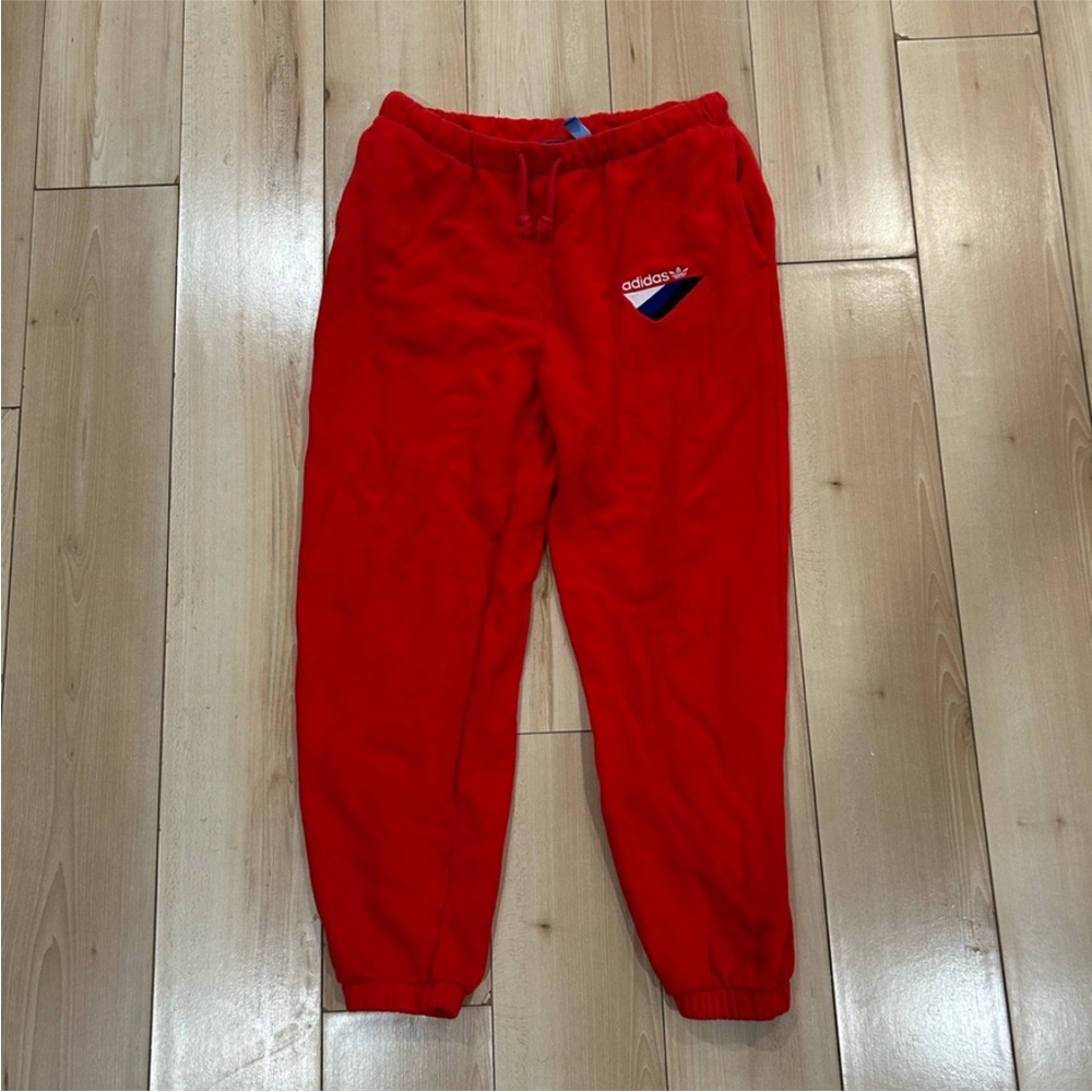 Adidas red sweatpants